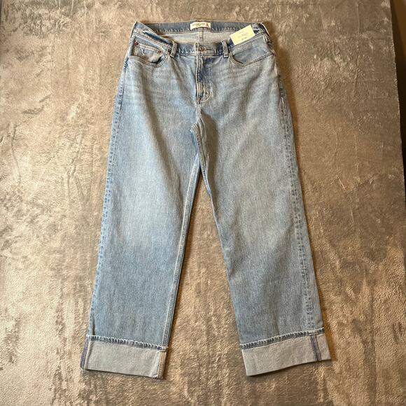 Abercrombie & Fitch Sz 30 X 30” The Baggy Low Rise‎ Wide Leg Jeans Women's New